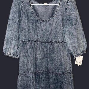 The ANA  Ruffle Denim Wash Dress in size XS